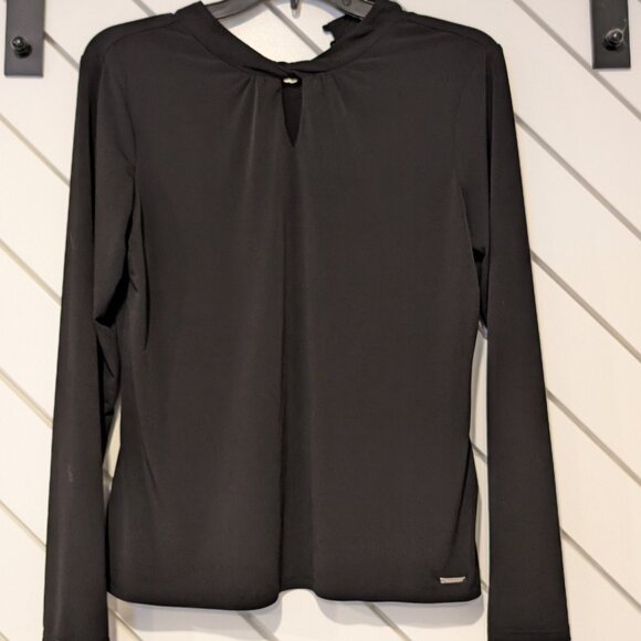 Calvin Klein Tops - Calvin Klein Black Long Sleeve Keyhole Blouse Size Small